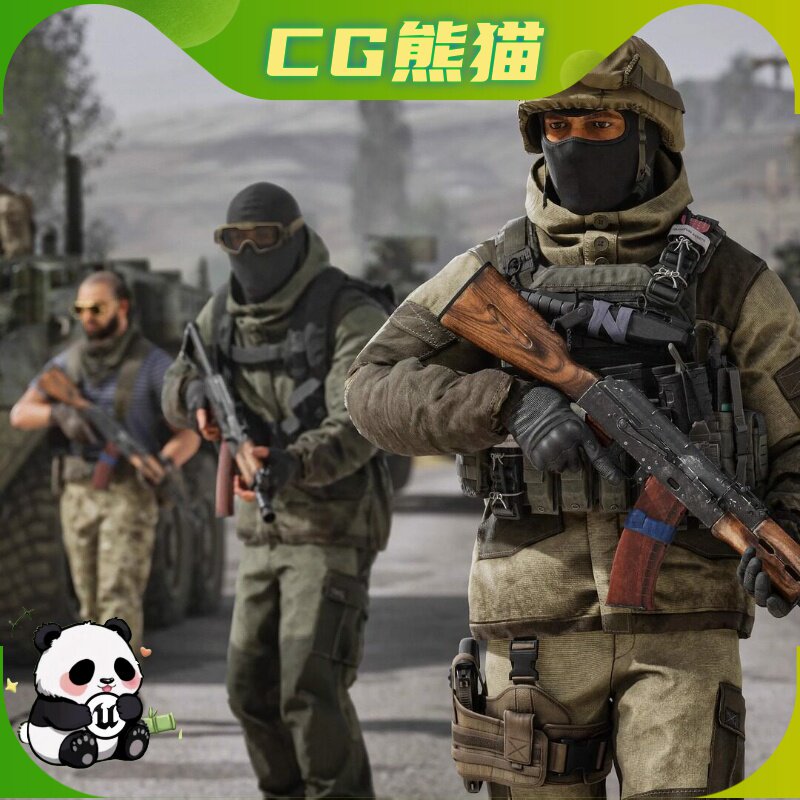UE5虚幻5 Modular Bandits Pack 模块化强盗恐怖分子角色模型fbx