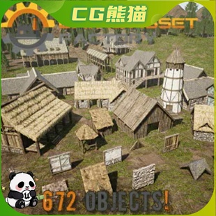 Buildings UE4虚幻5 Modular Village Pack中世纪房屋 Medieval