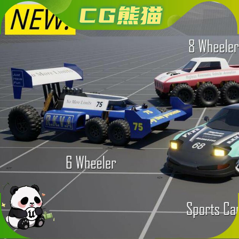 UE5虚幻5.7 RKVA Rigless Kinematic Vehicle Animation 车辆插件