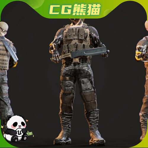 UE4虚幻5 Cyborg Mercenary 赛博未来末日游戏机械雇佣兵角色模型