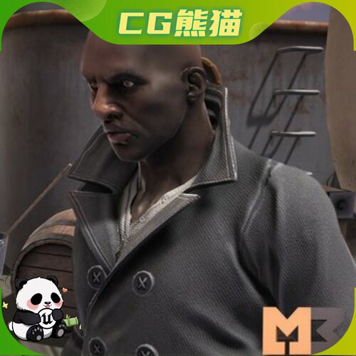 UE4虚幻5 Character Sailor 02 黑人水手角色模型  乐器咨询