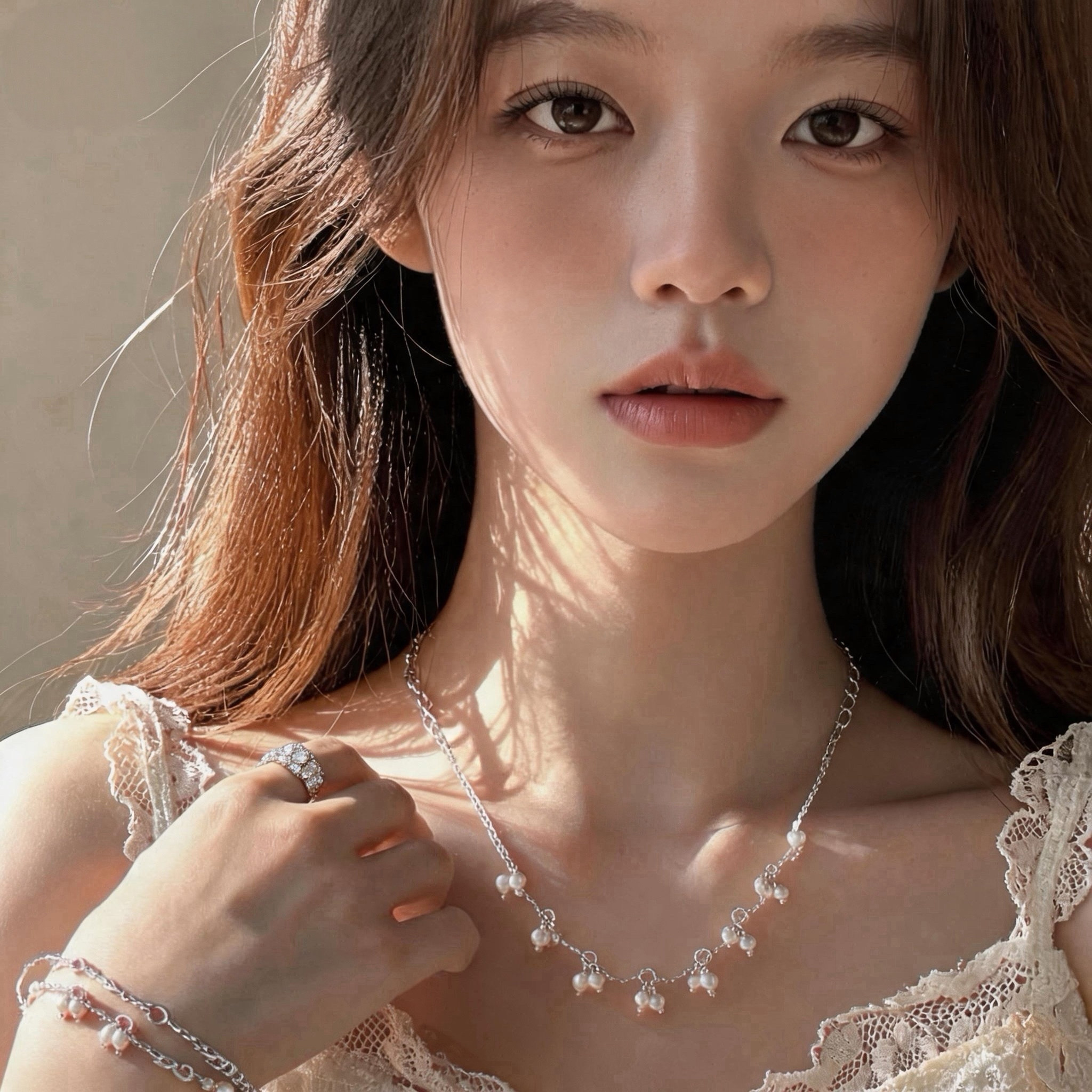 法式复古轻奢仿珍珠吊坠项链女款