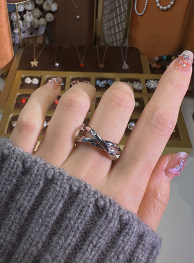 小众轻奢三环多层戒指女高级感