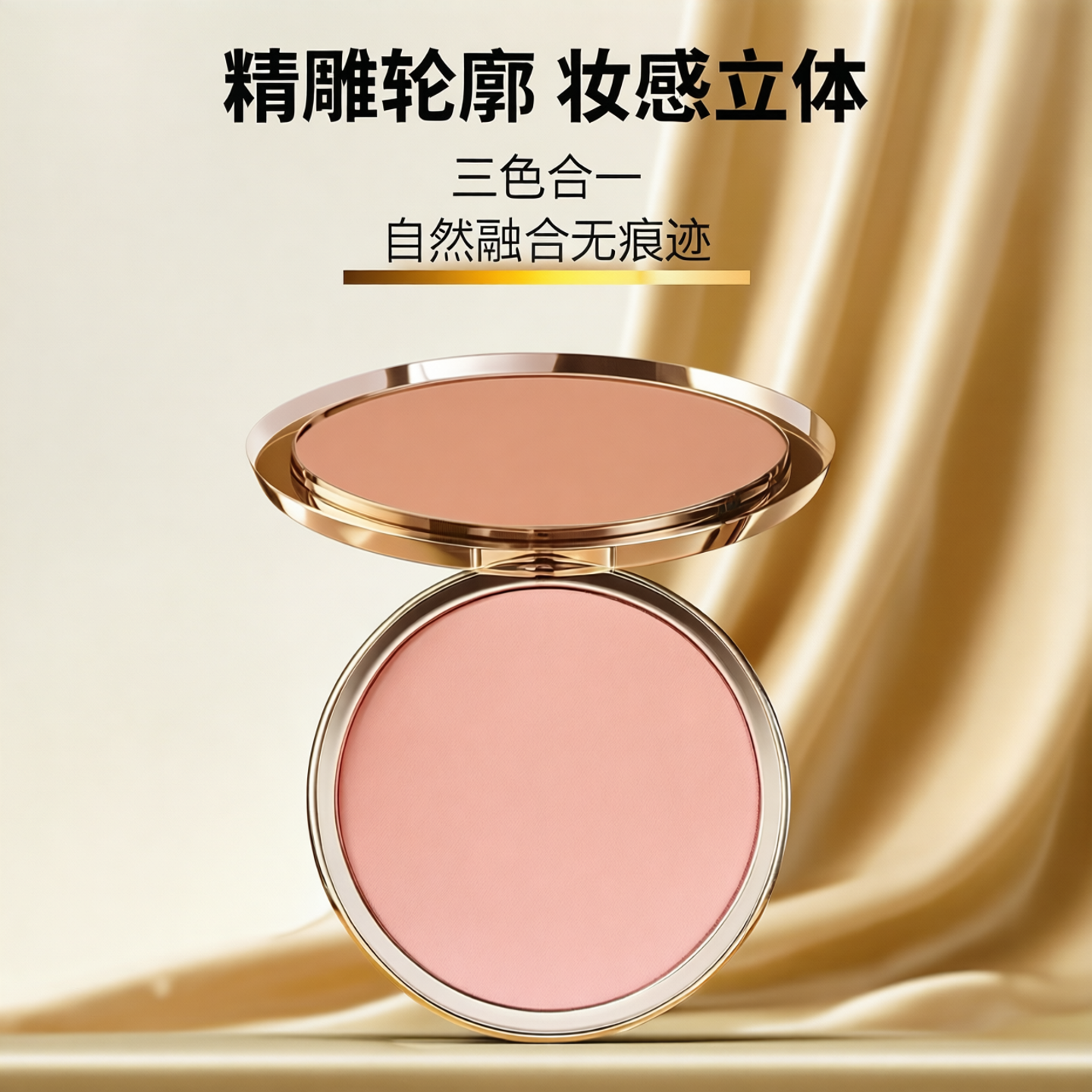 CAPUPU打光盘三色多用高光盘修容提亮立体遮瑕阴影鼻影一体修容盘