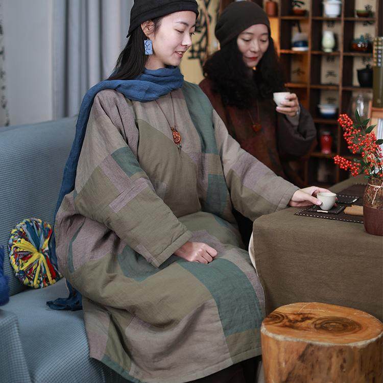 若尘/听花香生态汉麻袍子长款宽松棉服复古拼接新雪丽夹棉棉袄冬,女装/女士精品,棉衣/棉服,淘宝优惠券,粉丝福利购,淘宝优惠卷