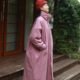 听雪 加厚保暖防风棉服 大袍子 听花香 亚麻棉夹棉宽松H版