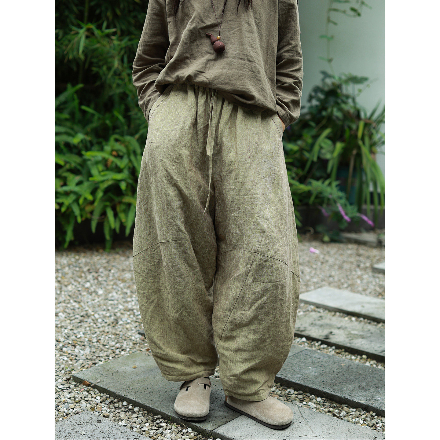 香积冬 艾草/听花香 生态色织汉麻夹棉长裤 保暖宽松复古禅意棉裤,女装/女士精品,棉裤/羽绒裤,淘宝优惠券,粉丝福利购,淘宝优惠卷