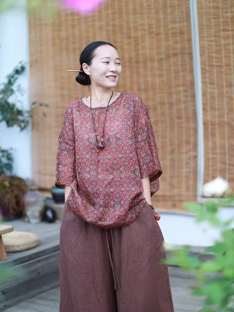 宽松禅意薄款休闲百搭T恤