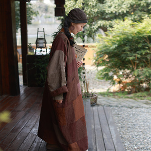 静慧 茶/听花香 春 色织亚麻双面穿拼布艺术 宽松禅意禅茶服