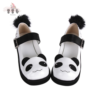 大圆头可爱熊猫松糕鞋 普普家 Lolita鞋 新品 8527 2023年秋季