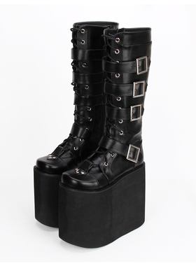 2020年普普家定制女鞋哥特Lolita punk靴超高跟20CM松糕靴9708