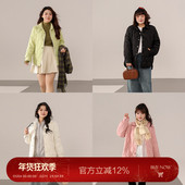 大码 外套 领轻薄羽绒服短版 百分百微胖mm女装 冬宽松保暖衬衫