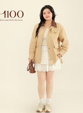 大码百分百2025夏新款女装简约高级感休闲撞色翻领复古外套