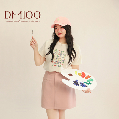 大码百分百2025夏新款女装宽松正肩上衣彩色印花百搭短袖T恤