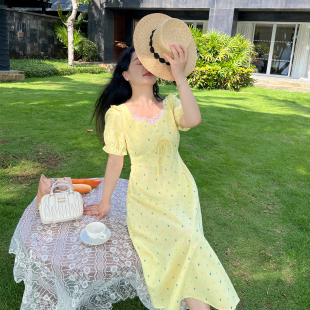 甜美彩色波点正肩小飞袖 大码 女装 百分百2025夏季 连衣裙 新款