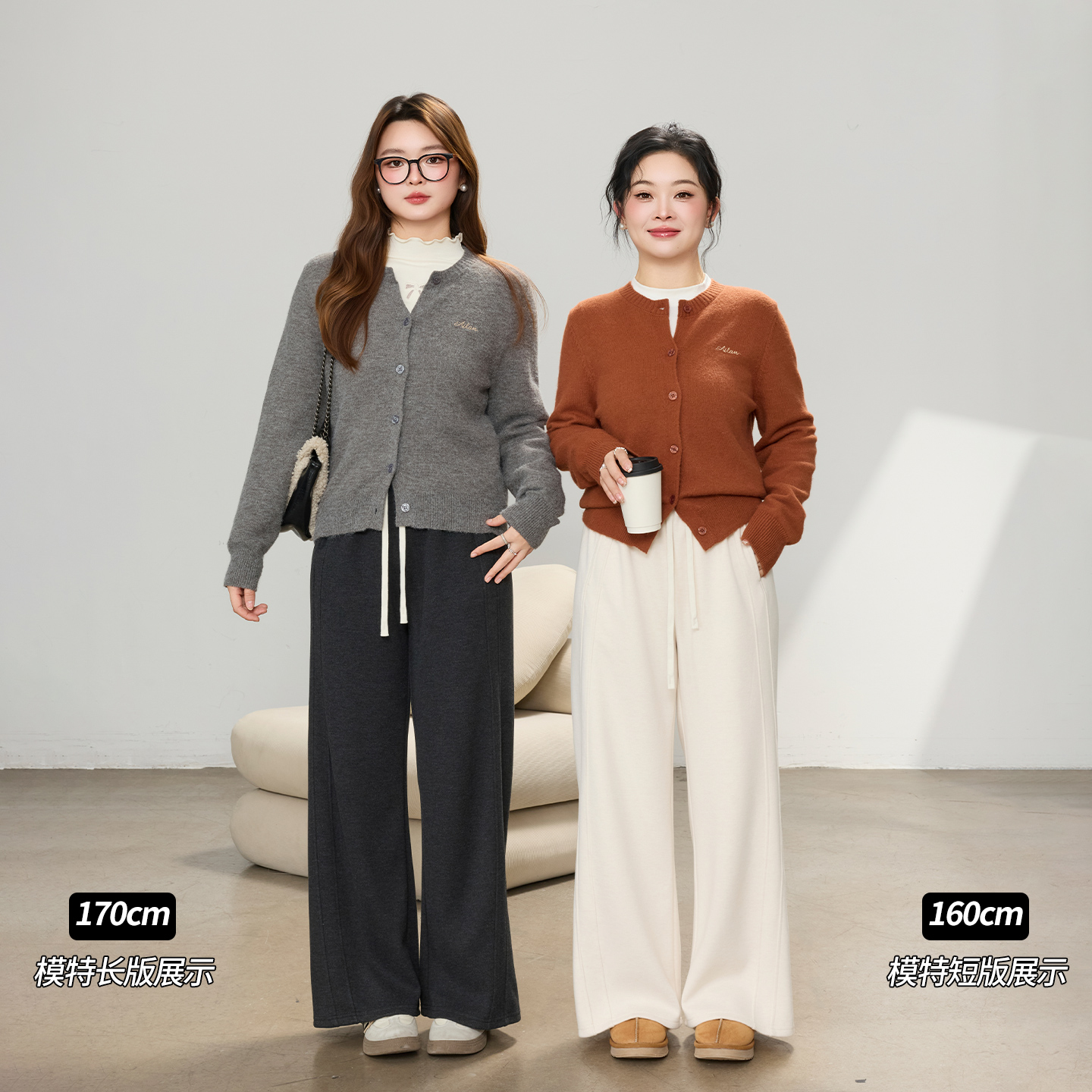 大码百分百女装微胖mm冬季舒适保暖羊绒醋酸宽松阔腿休闲裤