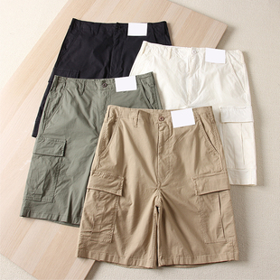 硬朗痞帅2025夏季男士全棉水洗宽松休闲薄款工装短裤潮中裤五分裤
