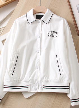 走韩国！99800韩元！休闲字母刺绣翻领棒球服外套夹克女