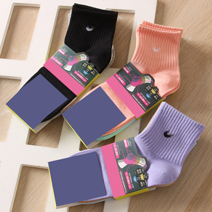 吸汗速干防臭跑步 三双装 运动休闲中筒袜棉袜子女 新品 2025秋季