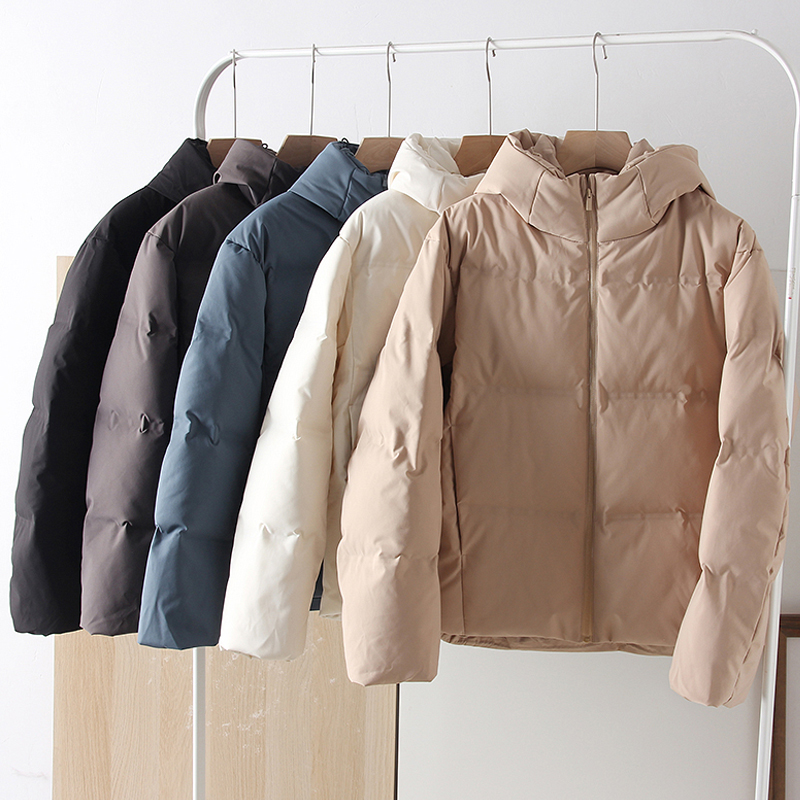 连帽休闲无缝羽绒服外套