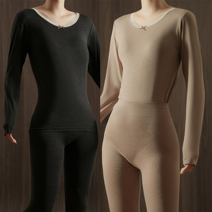 轻松一套过冬~无缝绵羊毛锁温修身保暖套装女恒温保暖内衣