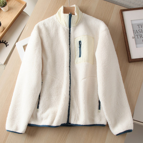 立领宽松泰迪绒摇粒绒夹克
