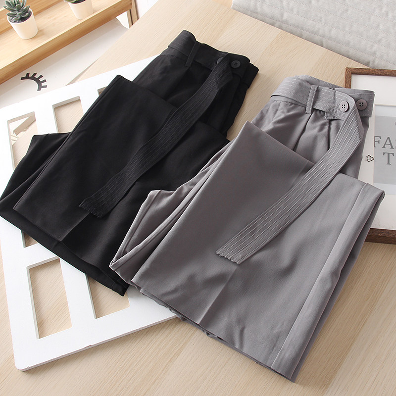 走俄罗斯！高级感通勤风垂感直筒休闲西裤百搭阔腿长裤女春西装裤