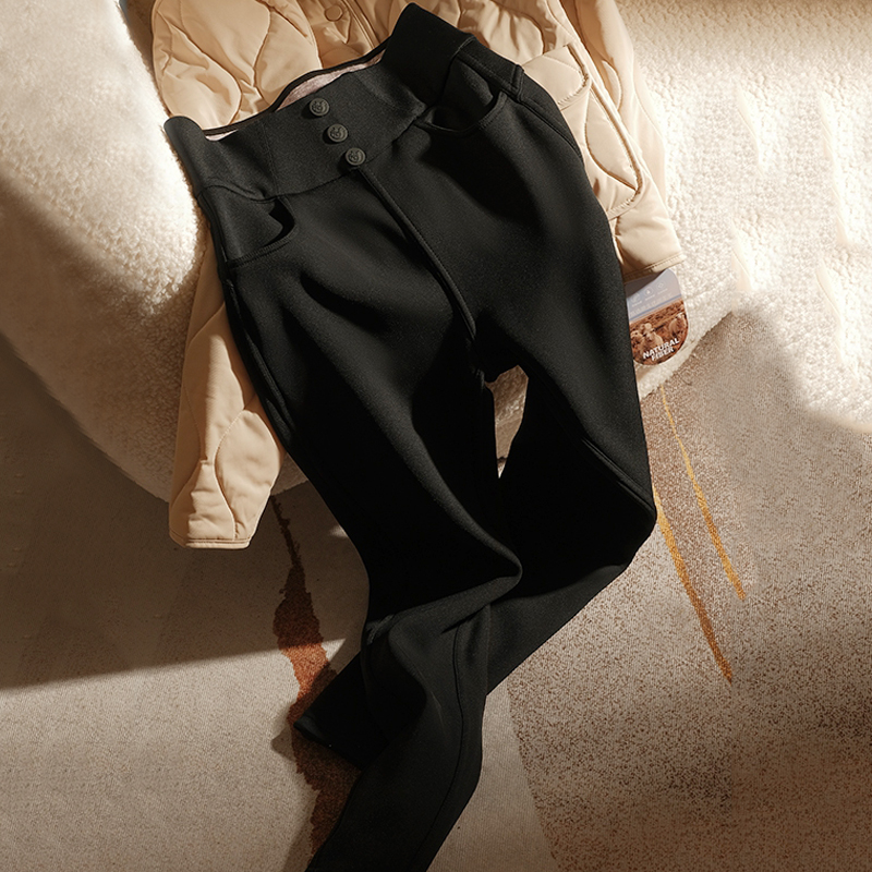 显瘦貂绒小黑裤加厚弹力魔术裤