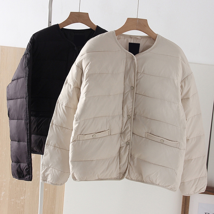 百搭宽松圆领棉衣棉服外套夹克女