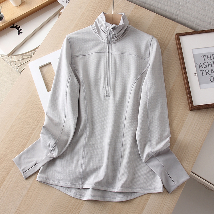 户外跑步训练长袖立领套头衫