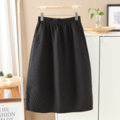 简约大气 超声波绗缝面料蓬松饱满有型松紧腰加绒赫本裙