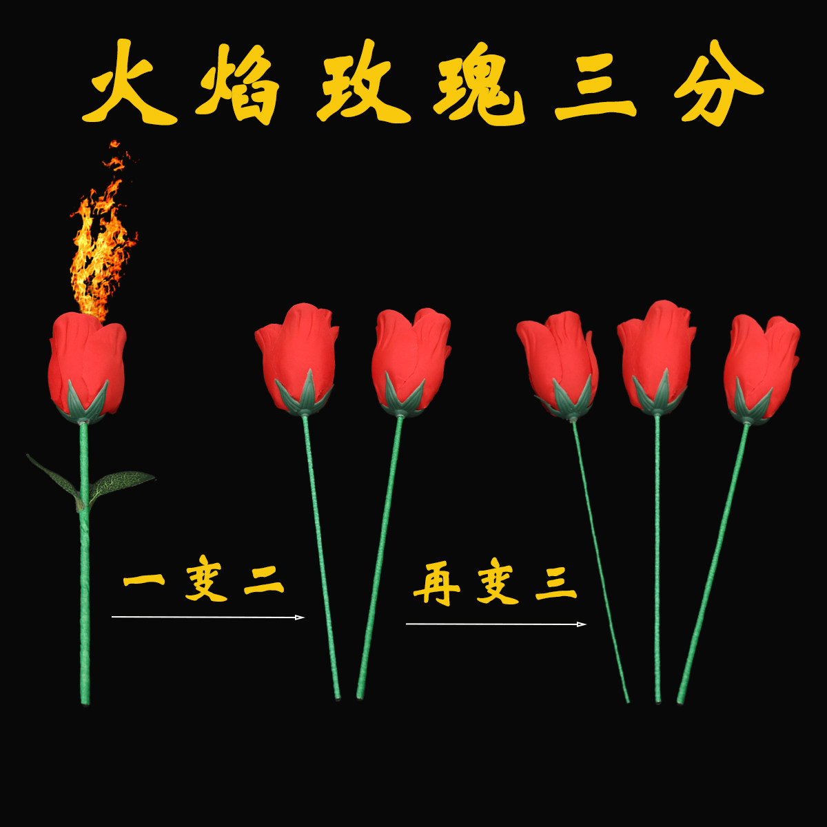 魔术道具玫瑰三分四分裂火焰玫瑰图片