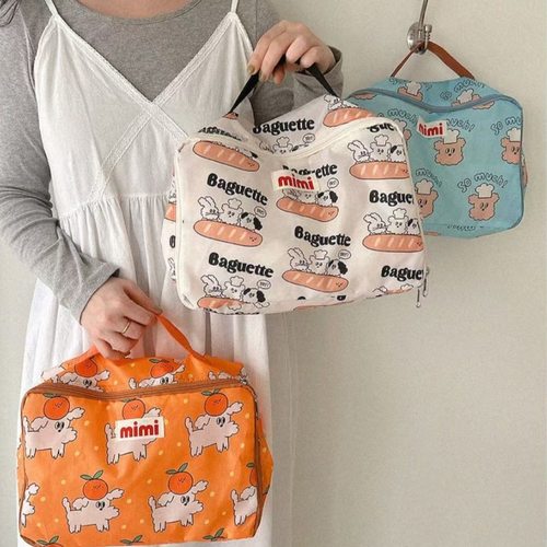 韩国ins卡通手提包便携多功能大容量衣物收纳包家庭旅行鞋袜分装