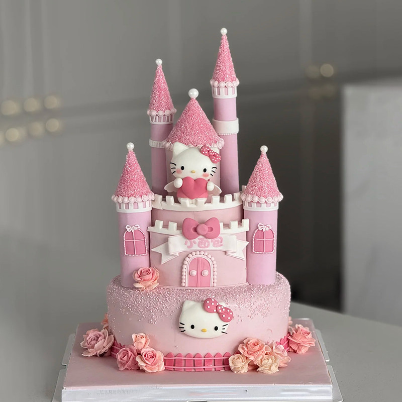 高级HelloKitty猫生日蛋糕女孩儿童宝宝女神三丽欧深圳同城配送