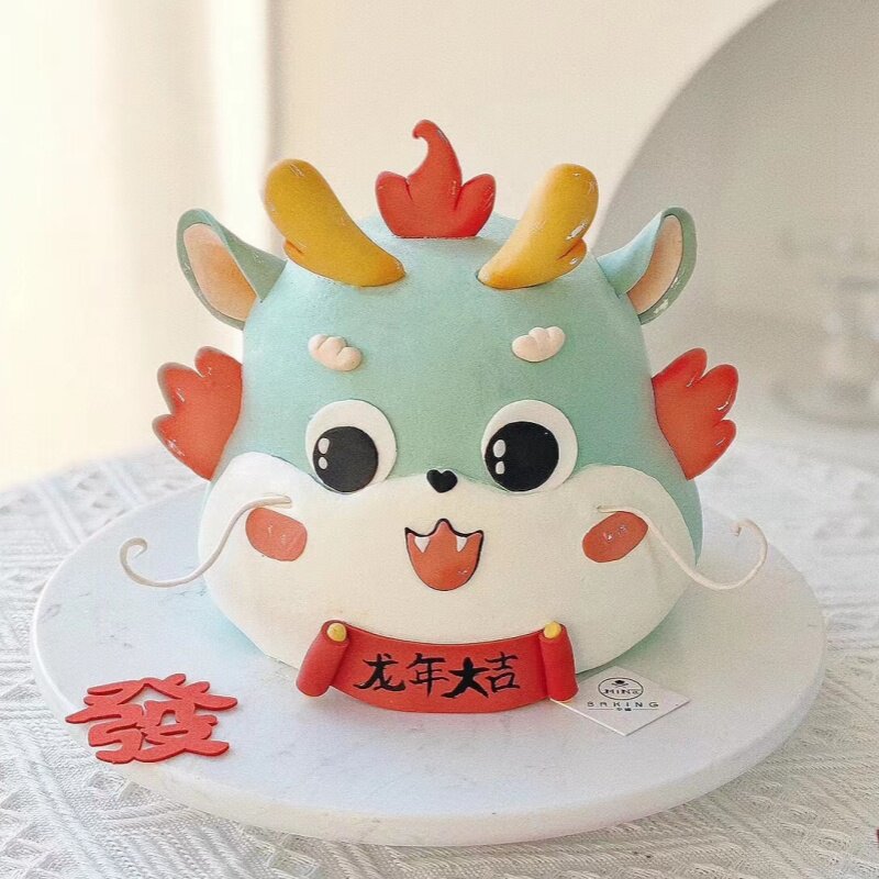龙年立体造型翻糖龙宝宝满月百天宴生肖龙生日蛋糕深圳同城配送