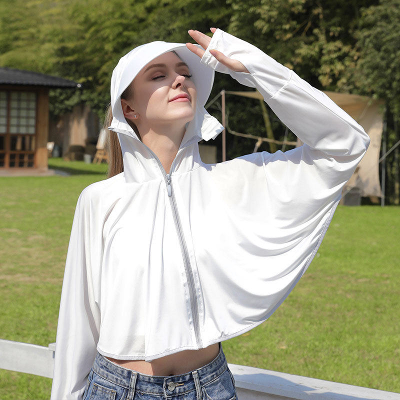 2026夏季女骑行透气防晒披肩