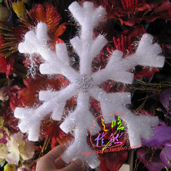 30/40cm手持泡沫雪花圣诞节跳舞道具舞蹈雪花毛边舞台演出雪花片