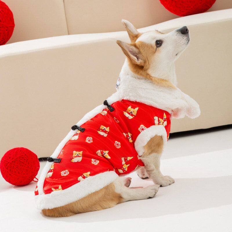 宠物衣服中大型犬满印围巾唐装