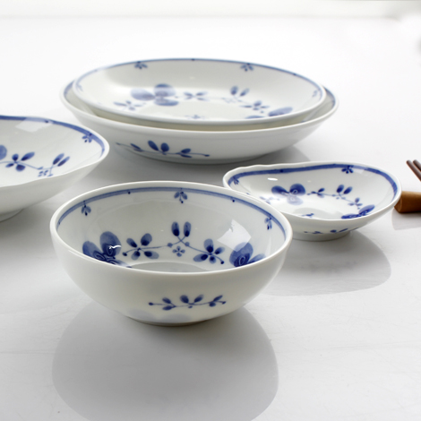 日本进口 陶瓷和风手绘盘 炒菜盘饭盘圆盘 调料碗 日本餐厅陶瓷盘