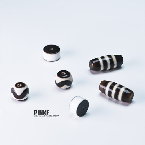 天珠玛瑙散珠藏式药片配珠百搭串珠diy手工老型单珠文玩珠串隔珠