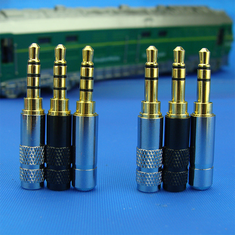 DIY3.5/2.5mm耳机维修插头全铜三节四级原音无损音频接头音频插座