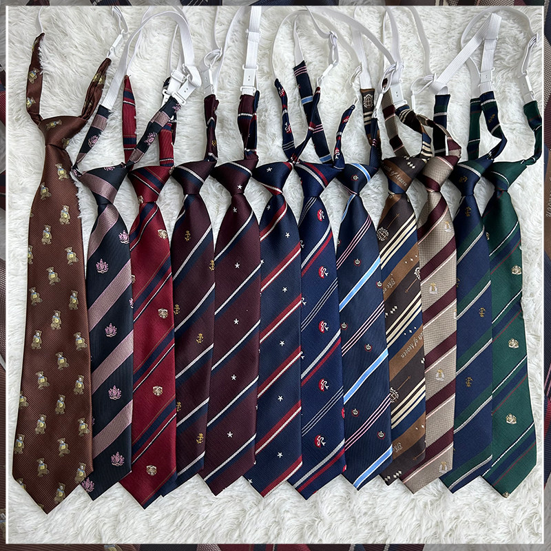 布丁熊jk制服jk领带女男学院风女生装饰领结日系dk条纹免打领带