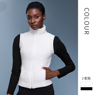 轻薄加绒保暖修身 pace立领马甲背心女短款 显瘦坎肩外套 your push