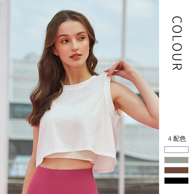 无袖宽松运动背心女瑜伽罩衫
