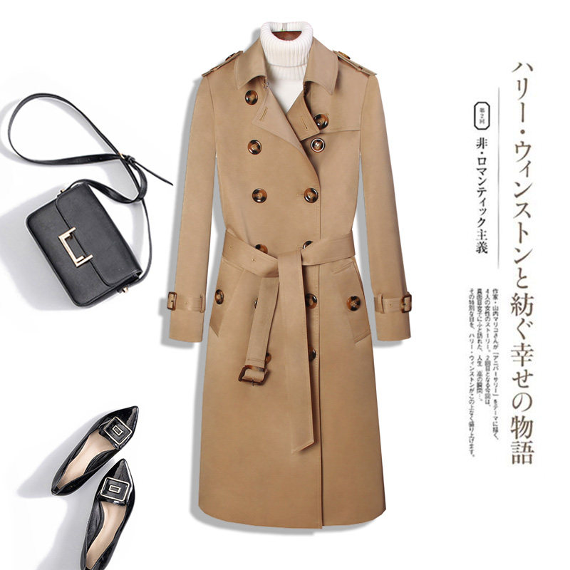 清仓卡其色风衣女春季新款韩版气质宽松双排扣显瘦中长款英伦外套