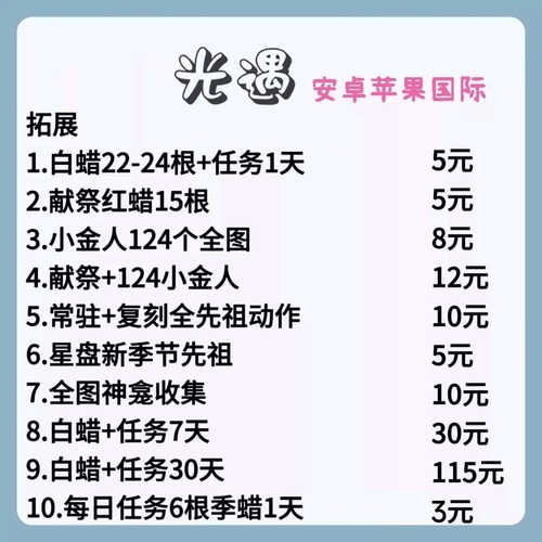 光遇小金人白蜡烛安卓苹果国服国际服iOS先祖复刻神龛代跑币手工