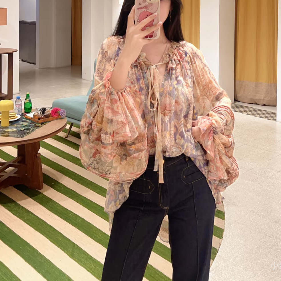 balla复古花朵印花 系带木耳领灯笼长袖衬衣上衣女,女装/女士精品,蕾丝衫/雪纺衫,淘宝优惠券,粉丝福利购,淘宝优惠卷