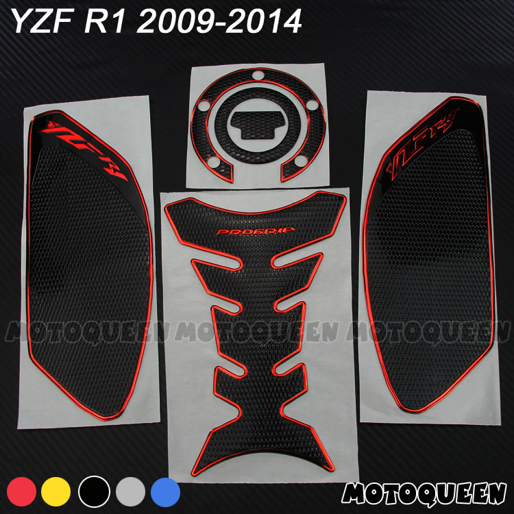 适用YZF R1雅马哈R1摩托车油箱装饰侧防滑保护膜鱼骨贴花09-14年