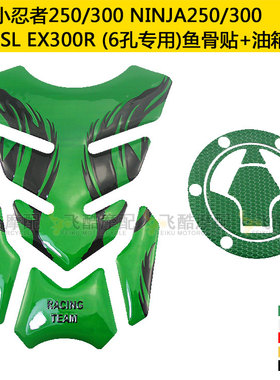 适用Z250SL川崎小忍者Ninja250/300摩托车EX300R油箱贴纸鱼骨贴花