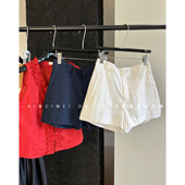 高品及简老钱松弛感 重磅全亚麻 显瘦休闲直筒阔腿口袋短热裤